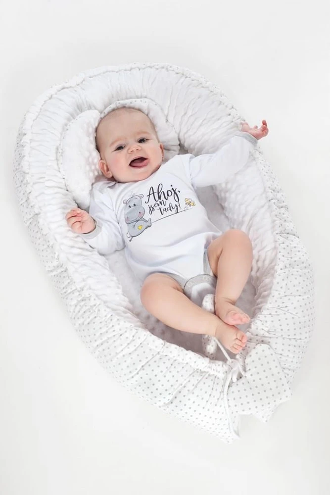 Prabangus New Baby Minky Heart baltas lizdelis su pagalve ir antklode