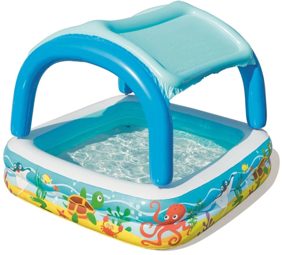 Bestway pripučiamas baseinas su stogeliu, 140x140x114 cm