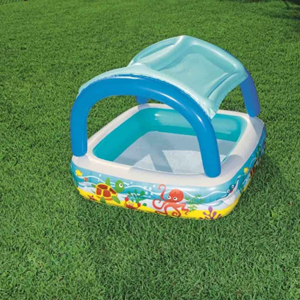Bestway pripučiamas baseinas su stogeliu, 140x140x114 cm