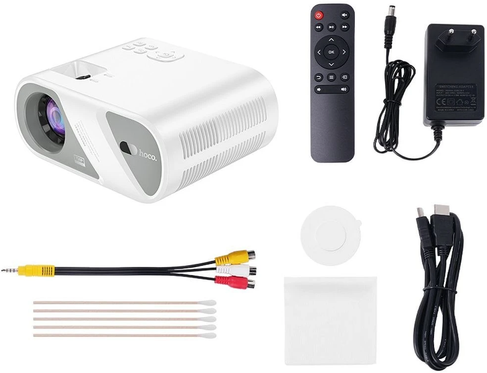 Projektorius HD Ready Hoco Wi-Fi Bluetooth 720P DT1 baltas