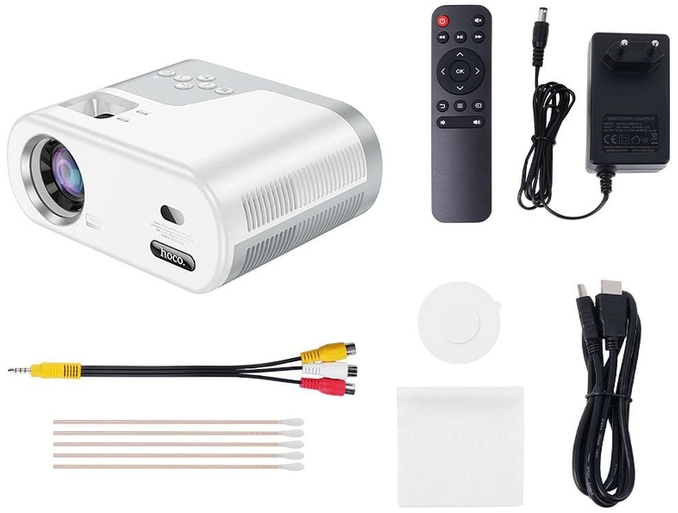 Projektorius HD Ready Hoco su Android programine įranga Wi-Fi Bluetooth 720P DT2 baltas