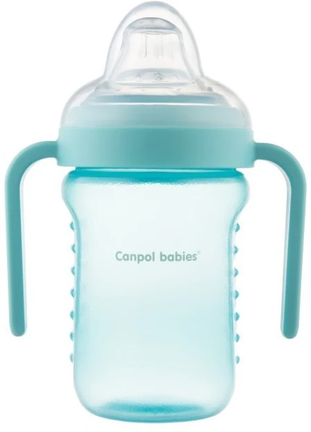 Canpolbabies CANPOL BABIES neišsiliejantis puodelis su silikoniniu žinduku, 9m+, 220ml, 56/605