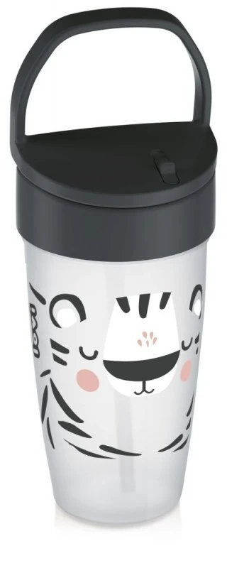 LOVI puodelis su šiaudeliu ACTIVE Salt&Pepper, 350 ml, 35/357