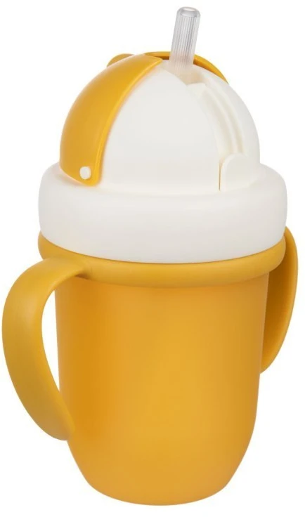 Canpolbabies CANPOL 56/522 puodelis su sulankstomu silikoniniu vamzdeliu 210 ml matinės pastelės geltonos spalvos