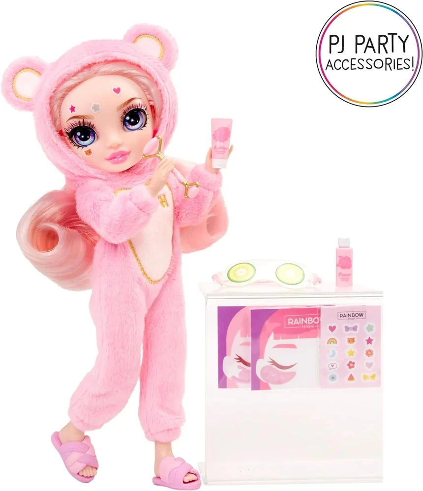 Parker 503675-EUC Junior High mados lėlė Bella PJ Party rožinė