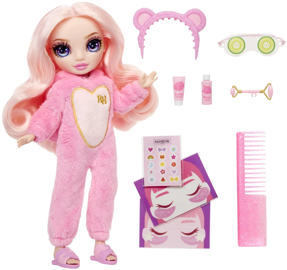 Parker 503675-EUC Junior High mados lėlė Bella PJ Party rožinė