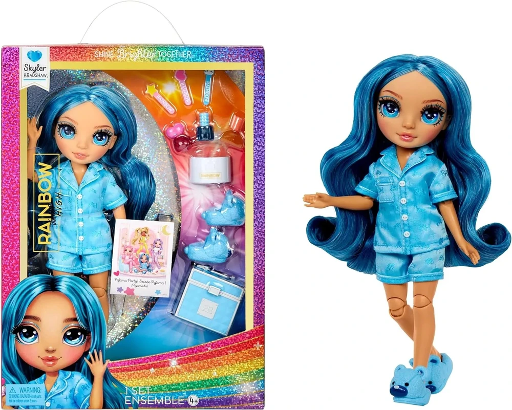 MGA Mėlyna L.O.L. Surprise Junior High PJ Party mados lėlė Skyler mėlynas 530947-EUC