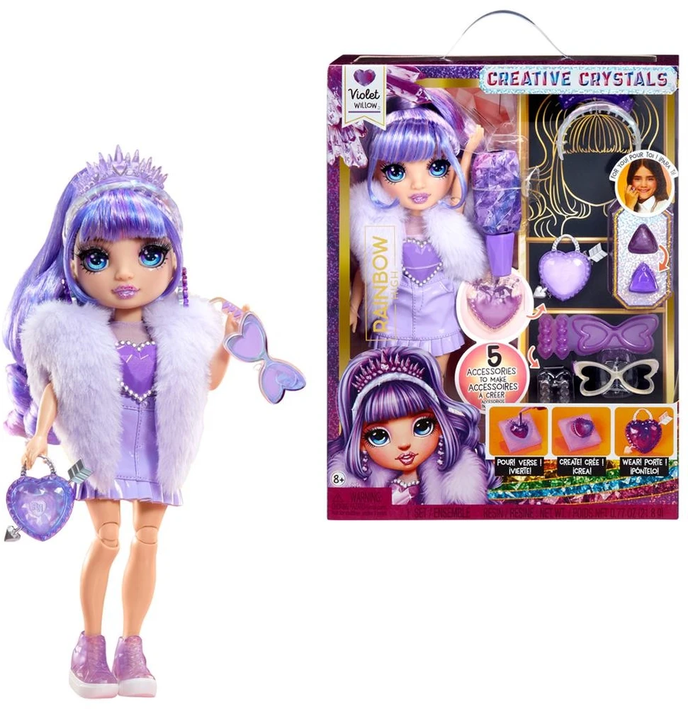 MGA Lėlė 121404-EUC Rainbow High Creative Crystals mados lėlė - violetinė