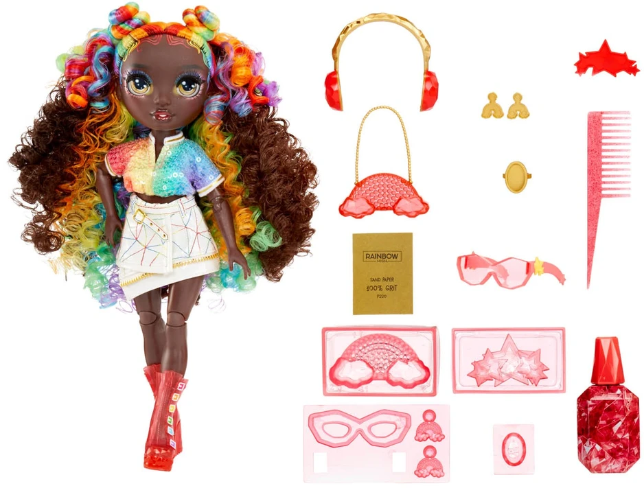 MGA Lėlė 121381-EUC Rainbow High Creative Crystals mados lėlė - Iris Bow