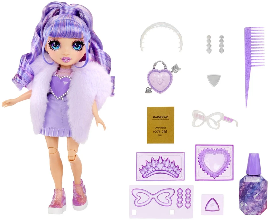 MGA Lėlė 121404-EUC Rainbow High Creative Crystals mados lėlė - violetinė
