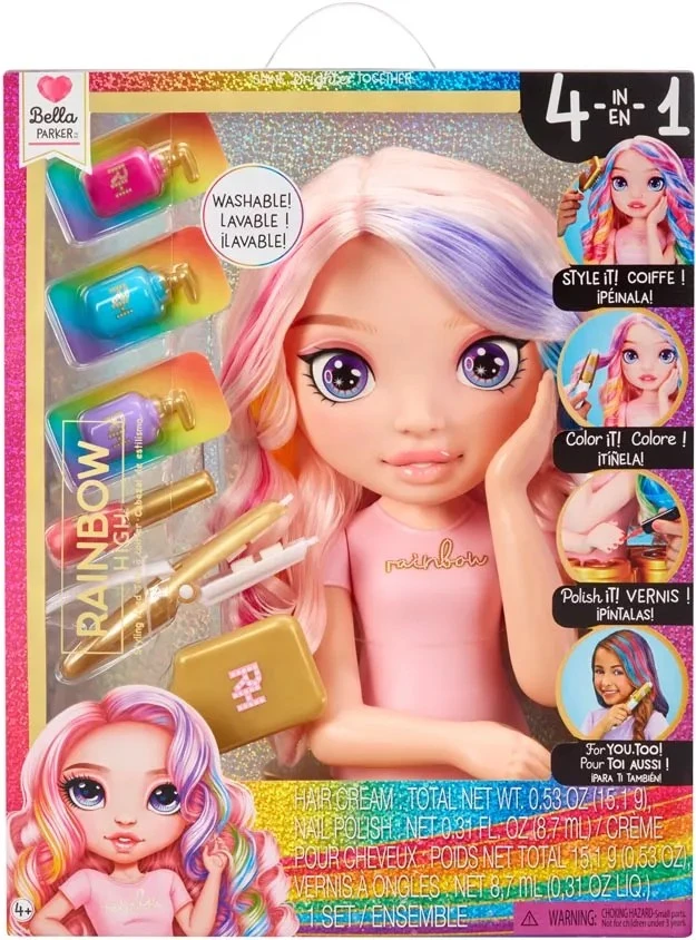 Rainbow High lėlė Bella Parker galva stilizavimui 120889