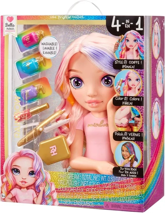 Rainbow High lėlė Bella Parker galva stilizavimui 120889