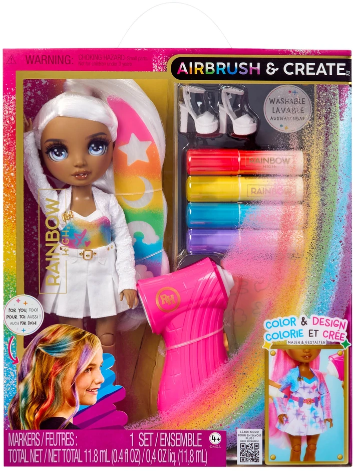 Rainbow High Air Brush & Create lėlė – su pilkomis akimis (543367/3)
