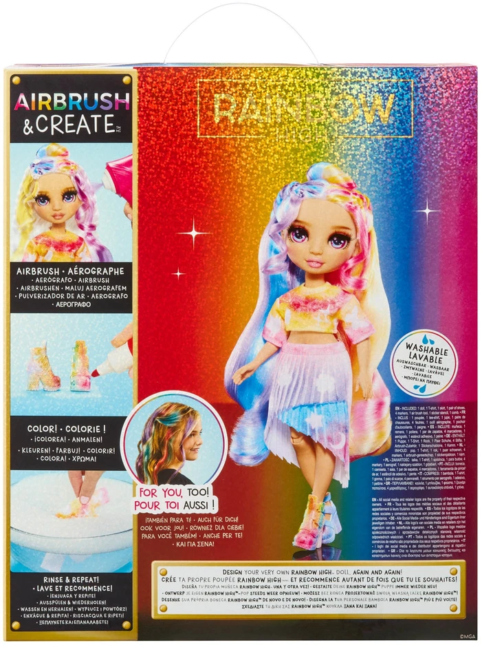Rainbow High Air Brush & Create lėlė – su violetinėmis akimis (543350/3)