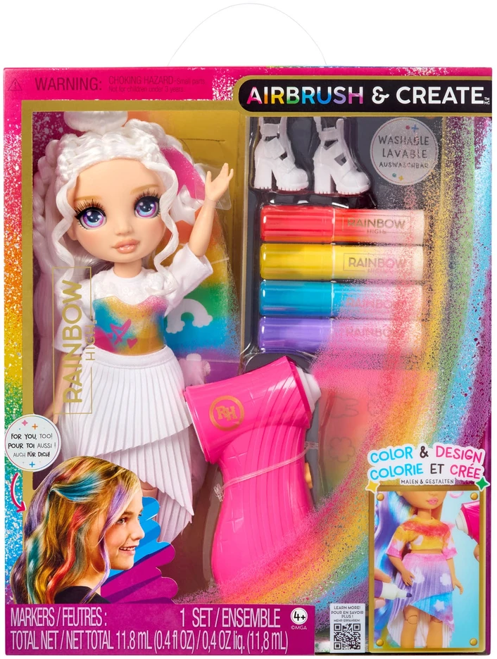 Rainbow High Air Brush & Create lėlė – su violetinėmis akimis (543350/3)