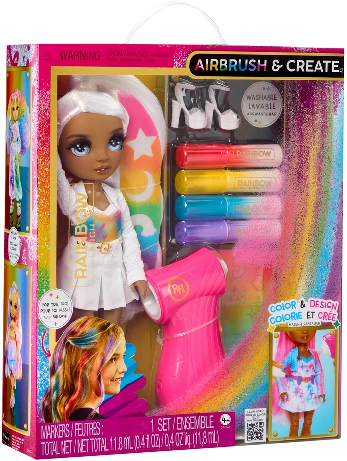 Rainbow High Air Brush & Create lėlė – su pilkomis akimis (543367/3)