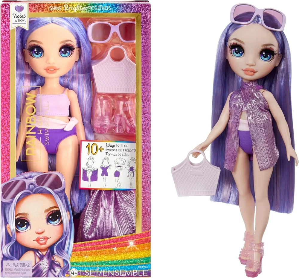 Rainbow High Swim & Style Violet Pur lėlė (507314/120377)