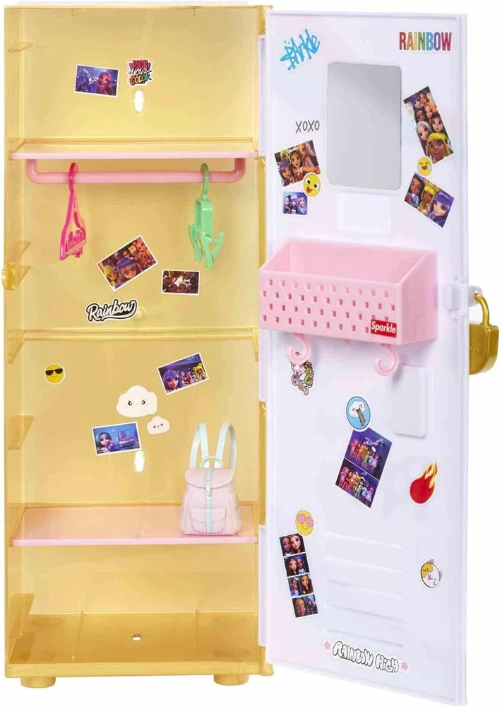 MGA Rainbow High Lėlė Rainbow aukšta spintelė ir lėlės žaidimų rinkinys