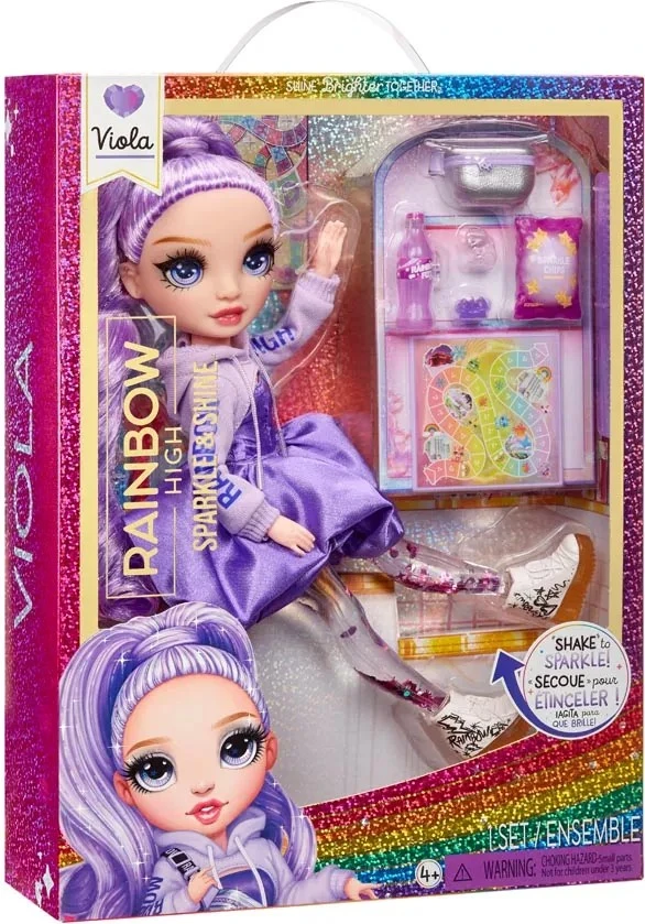 Rainbow High žėrinčių ir spindinčių mados lėlių rinkinys VIOLA (violetinė)