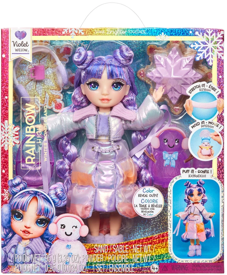 MGA 120865-EUC „Rainbow High Winter Wonderland“ lėlė – violetinė