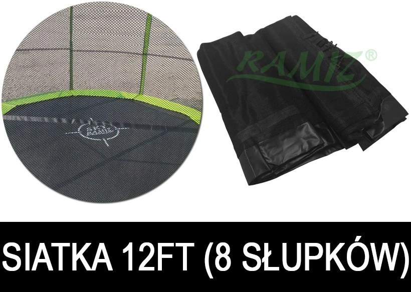 Apsauginis tinklas sodo batutui SkyRamiz 366 cm/12FT, juodas