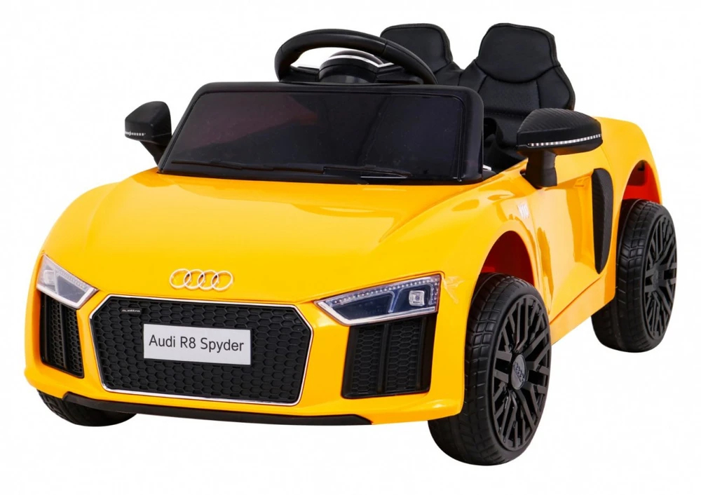 RAMIZ Elektromobilis Audi R8 geltonas su pulteliu