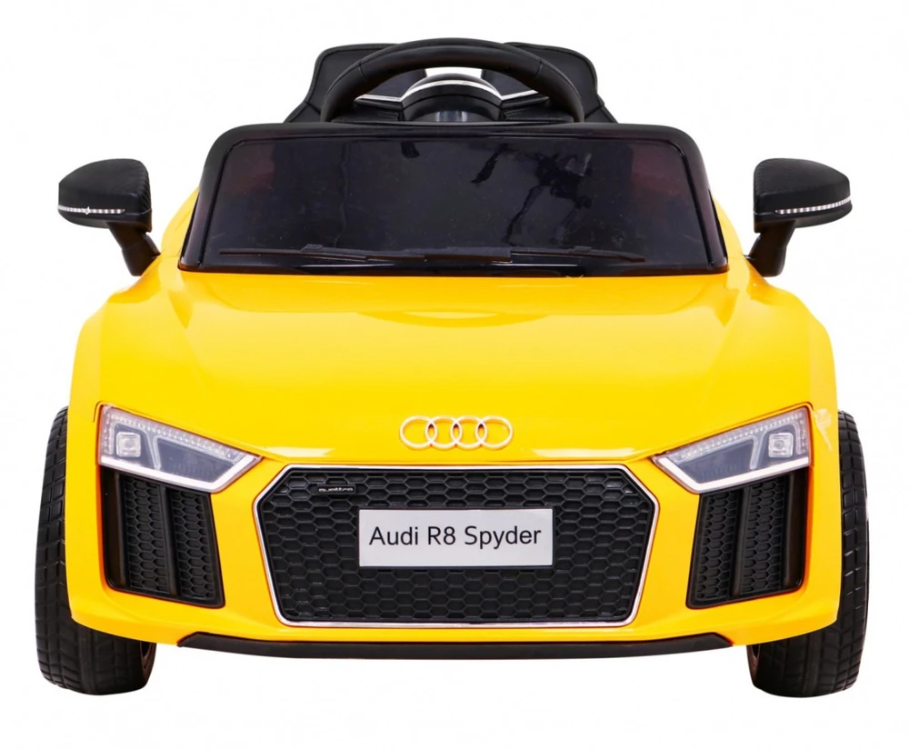 RAMIZ Elektromobilis Audi R8 geltonas su pulteliu