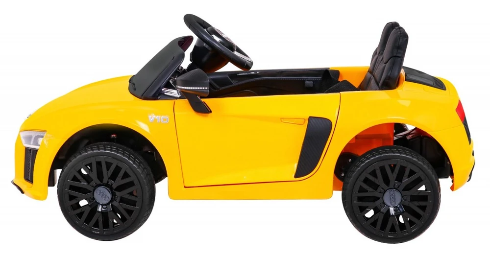 RAMIZ Elektromobilis Audi R8 geltonas su pulteliu
