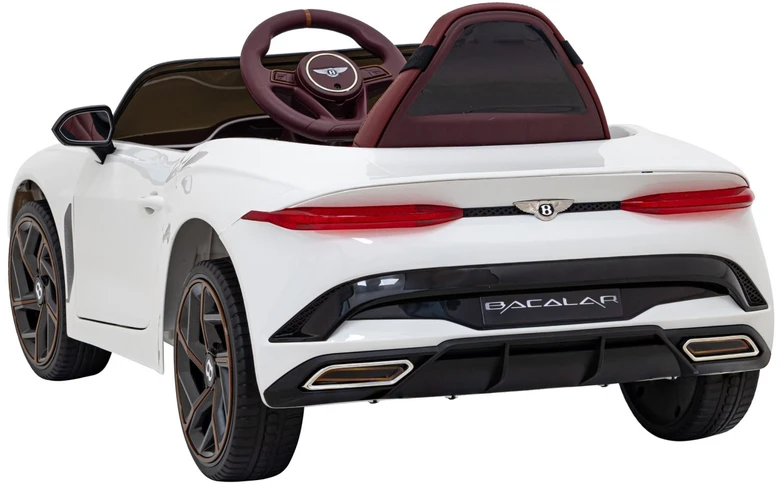 RAMIZ Elektromobilis Bentley Bacalar baltas su pulteliu ir LED apšvietimu