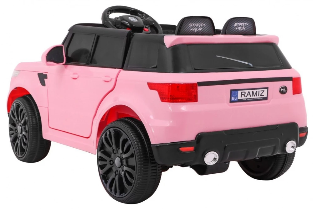 RAMIZ Elektromobilis rožinis SUV su pulteliu ir saugumo funkcijomis