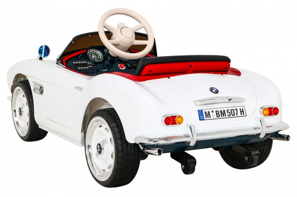 RAMIZ Autko BMW 507 Retro elektryczne vaikams Baltas roadster