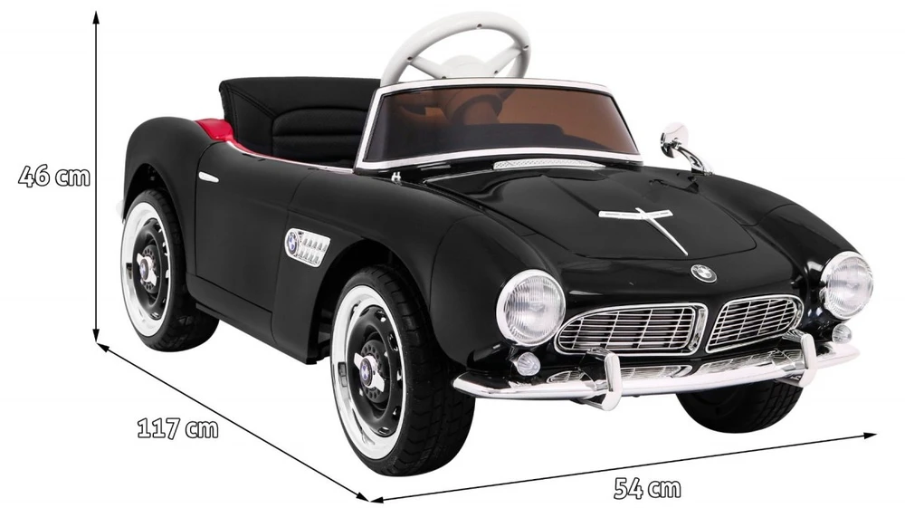 Ramiz Autko BMW 507 Retro elektryczne vaikams Juodas Roadster