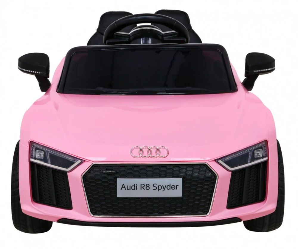 RAMIZ Vaikiškas elektromobilis Audi R8 rožinis su pulteliu ir LED apšvietimu
