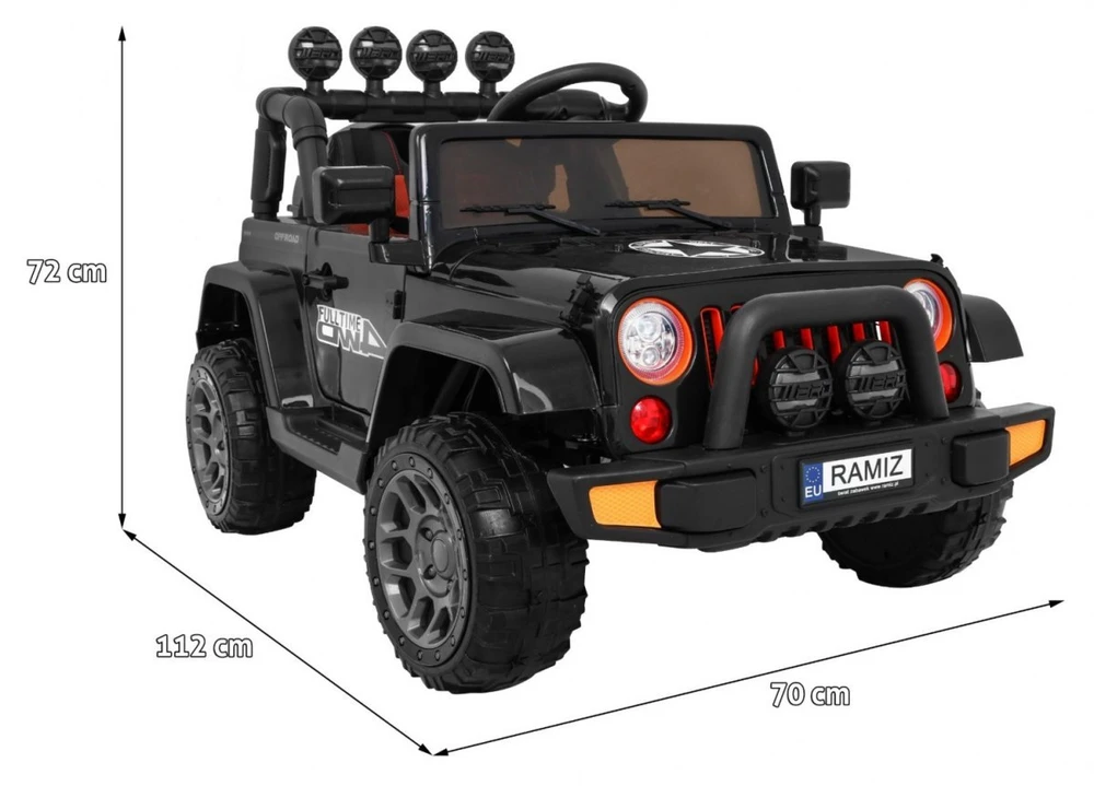 RAMIZ Elektromobilis Full Time 4WD 4x4, Juodas