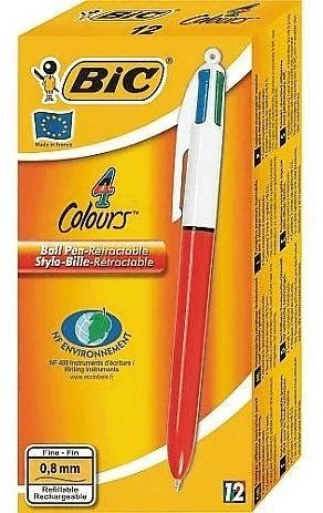 Bic Tušinukas Fine 4 spalvų, pakuotėje 12 vnt 233843