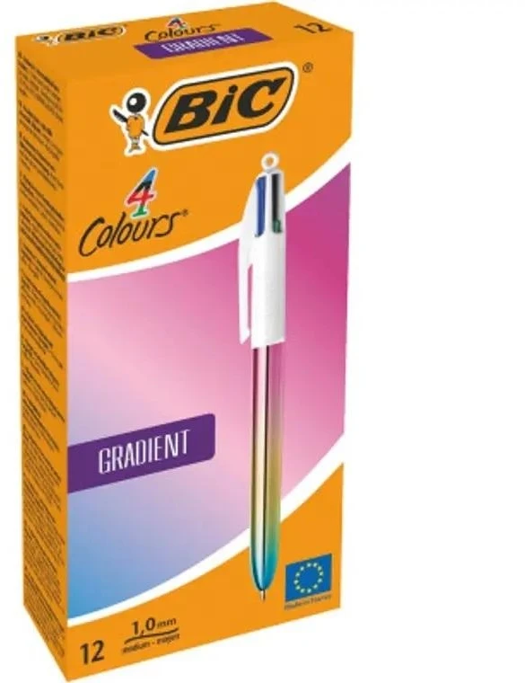 Rašikliai Bic 4 spalvų gradientiniai 12 vnt
