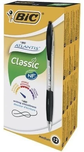 Bic Tušinukas Atlantis Classic 1.0 mm, juodas, pakuotėje 12 vnt. 136717