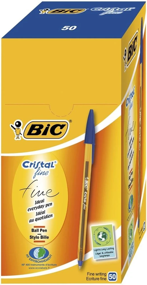 Tušinukai BiC Cristal Fine 0.8mm, mėlyni, 50 vnt