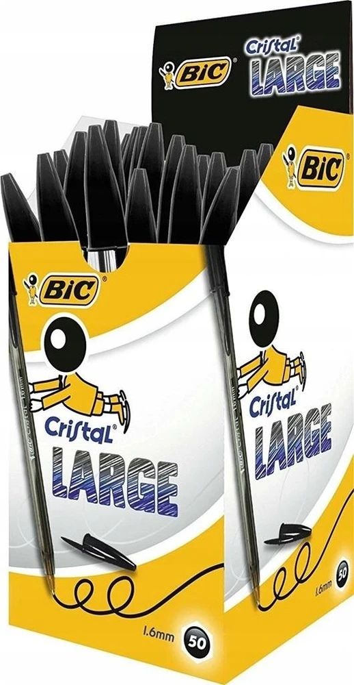 Bic CRISTAL LARGE vienkartinis tušinukas 1,6 mm juoda (BIC774)