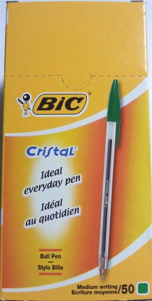 Bic Tušinukas Cristal 1.0 mm, žalias, pakuotėje 50 vnt. 129641
