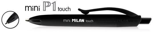 Rašikliai juodi mini su guminiu paviršiumi P1 MILAN 40 vnt