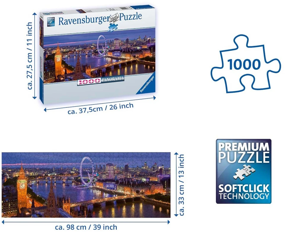 Ravensburger "Panorama" Dėlionė 1000 vnt. - Naktinis Londonas