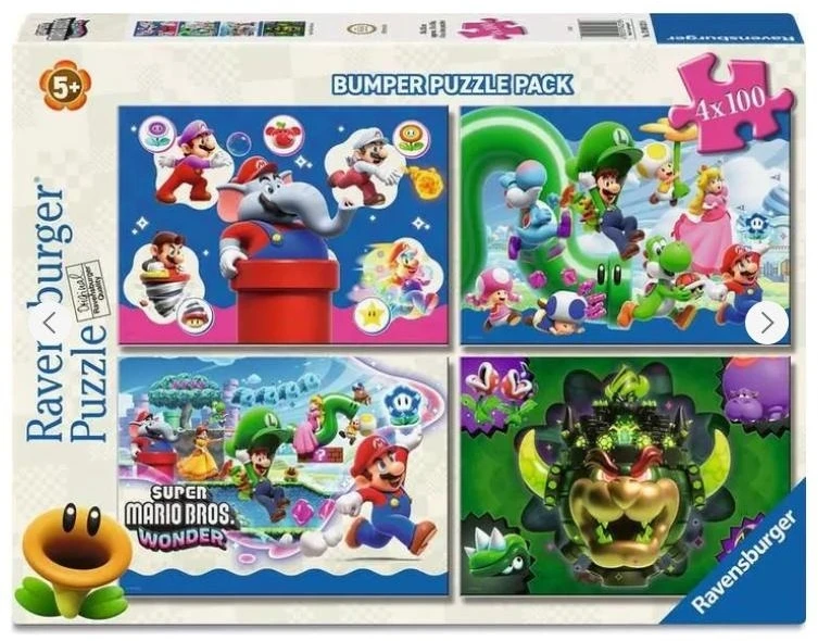 Ravensburger Dėlionė 4x100 vnt. - Super Mario