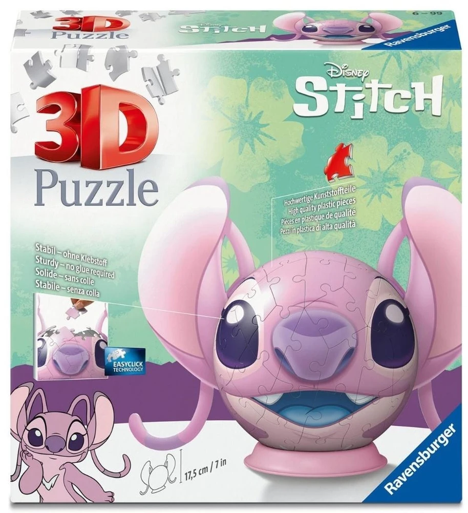 Ravensburger 3D dėlionė Disney Stitch Kula Angel su ausimis