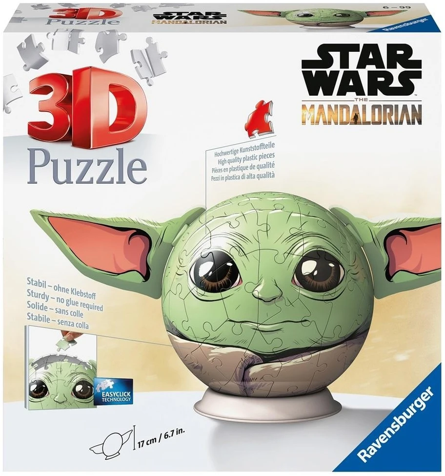 Ravensburger 3D Dėlionė 77 vnt. - Star Wars kamuolys - Grogu