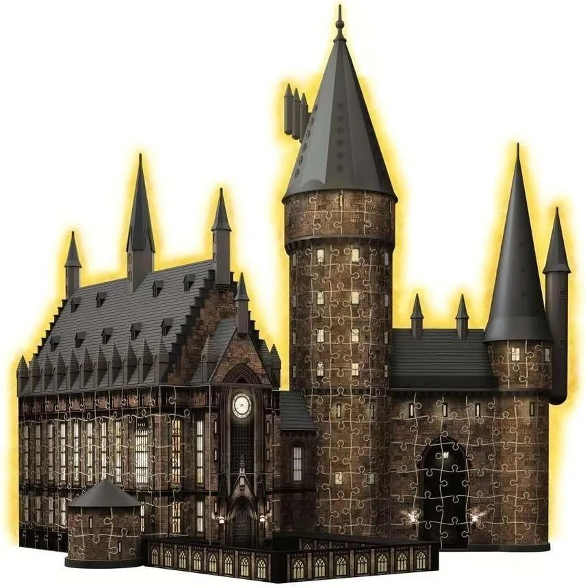 Ravensburger 3D dėlionė Hogvartso pilis – Didžioji salė, naktinė versija, 540 detalių 11550