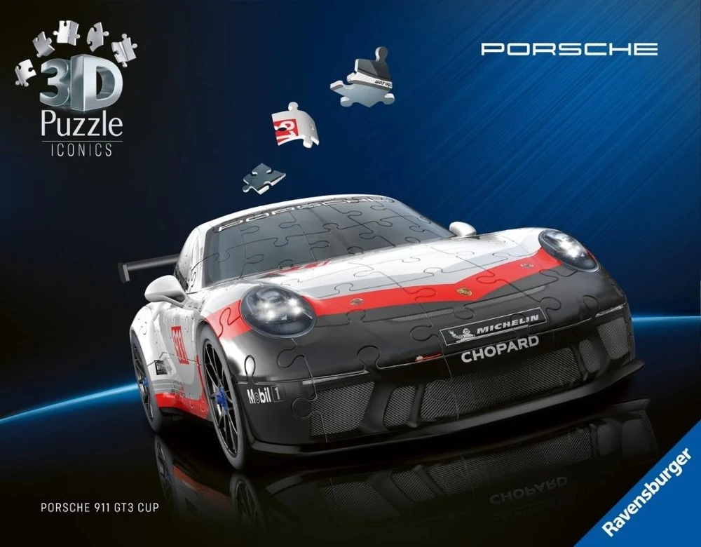 Ravensburger 3D dėlionė Iconics Porsche 911 GT3 Cup