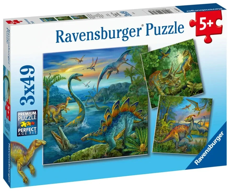 Ravensburger Dėlionė 3x49 vnt. - Dinozaurai