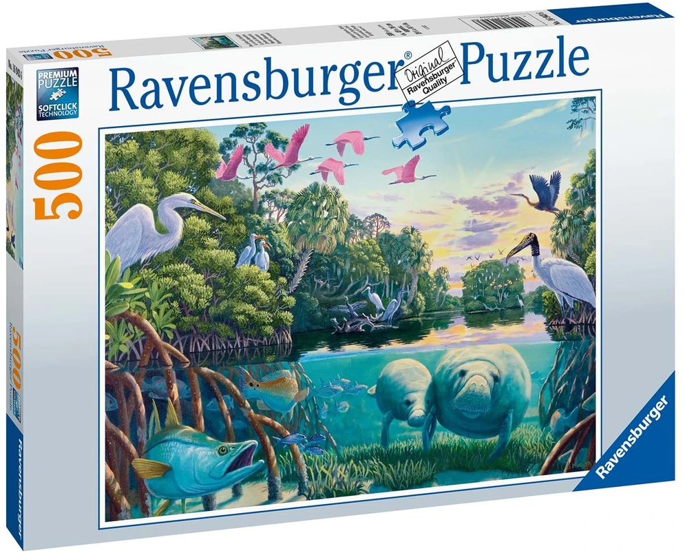 Ravensburger Dėlionė 500 vnt. - Jūrų gyvūnai ir paukščiai