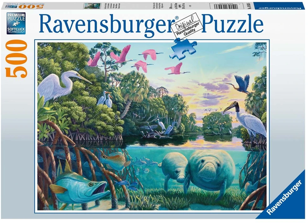 Ravensburger Dėlionė 500 vnt. - Jūrų gyvūnai ir paukščiai